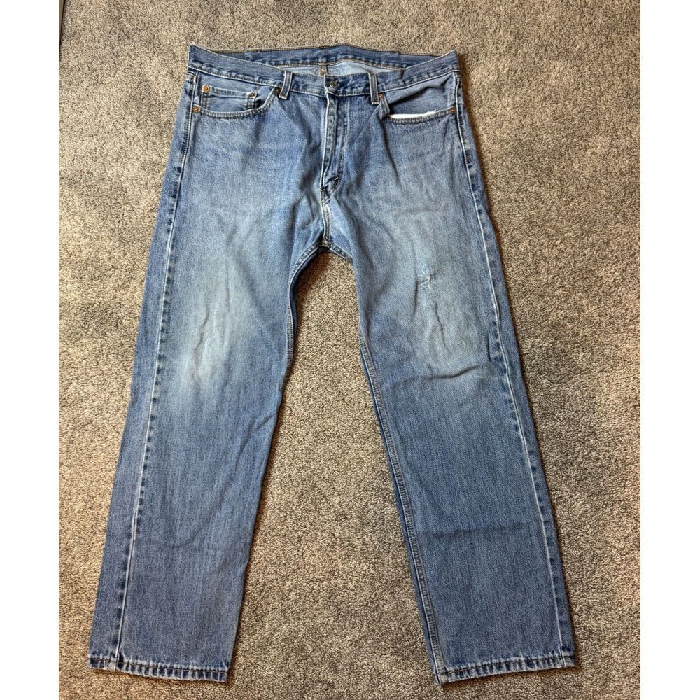 Levi's 505 Mens 38x30 Straight‎ Fit Blue Faded Jeans